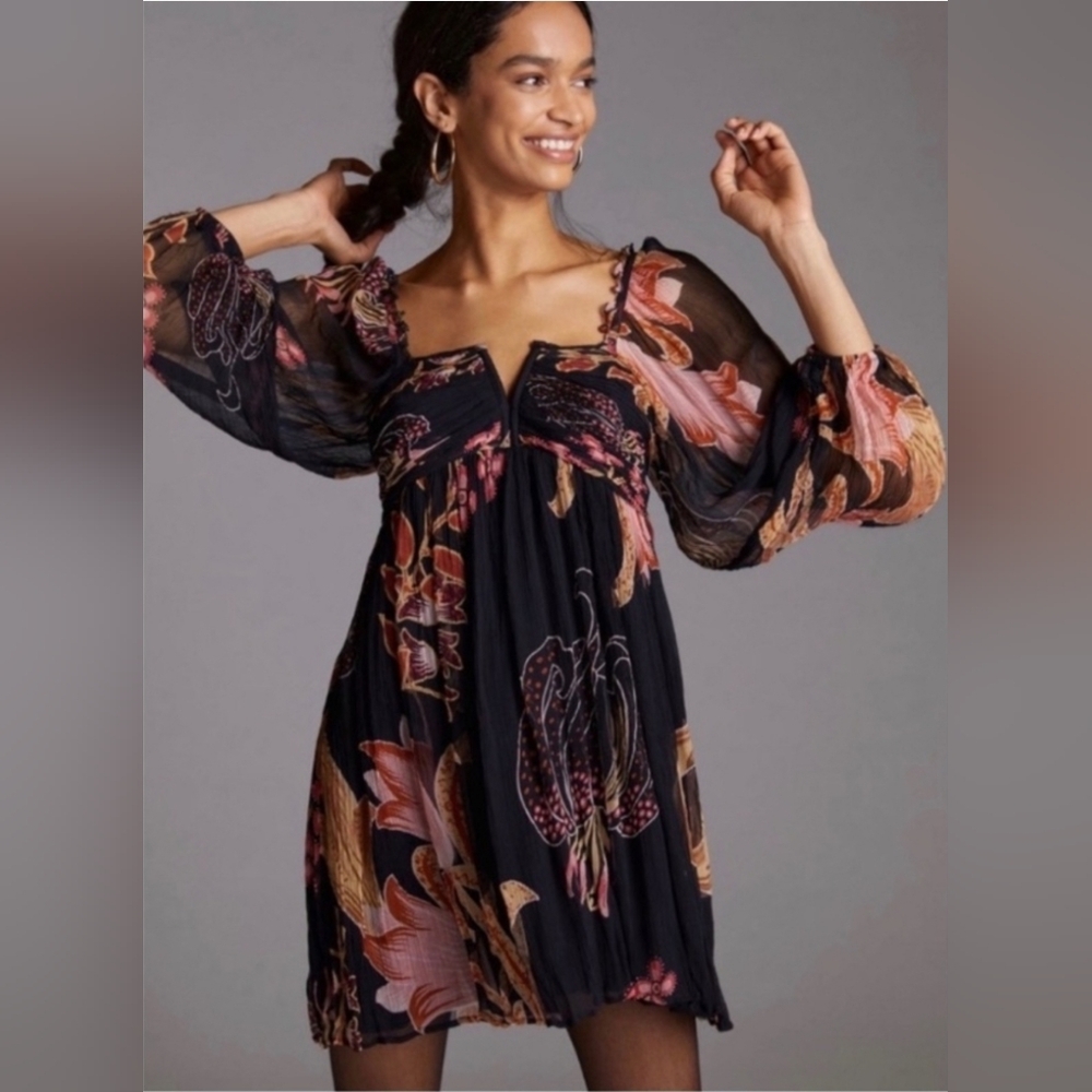 Anthropologie Let Me Be Babydoll Dress XS